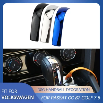 Paslanmaz Çelik Araba Vites Kafa Topuzu Kapağı Volkswagen VW Passat CC B7 Golf 7 6 MK6 DSG Hentbol Trim Sticker Aksesuarları