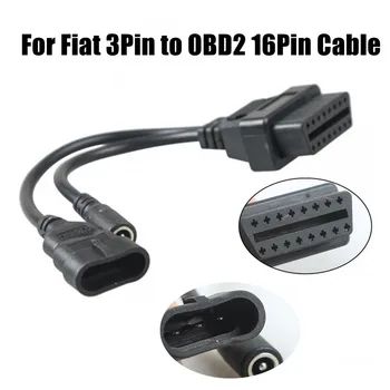 Fiat için 3pin to OBD2 16pin Dişi Kablo Alfa Lancia için 3P OBD2 Konektörü