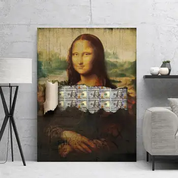 Tuval Boyama Baskı Komik Duvar Sanatı Mona Lisa Para Posteri Ev Dekorasyon Modüler İskandinav Tarzı Modüler Resimler Oturma Odası